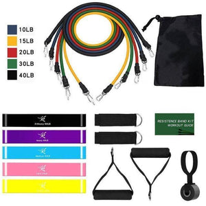 17Pcs Resistance Workout Elastic Bands Set