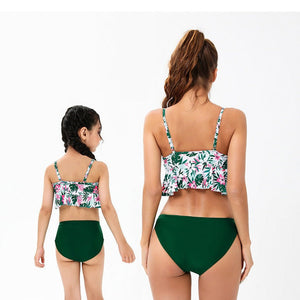 Dark Green Bikini Mommy And Me Swimsuit