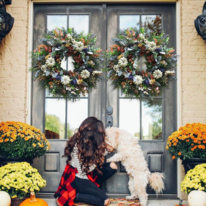 🎁Early Christmas Promotion-🌷White Pumpkins Ranunculus Wreath