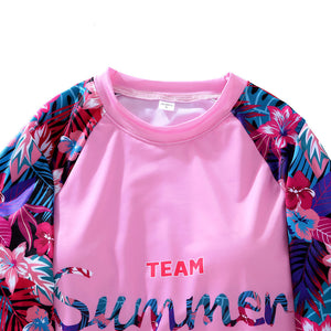 Family Matching Long Sleeve Team Summer Swimsuits