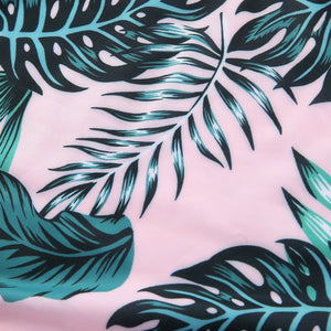 Family Matching Pink Tropical Plants Swimsuits