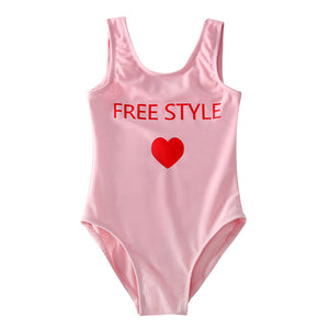 Family Matching Heart Printed Swimsuits