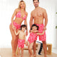 Family Matching Pink Chain Printed Swimsuits