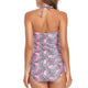 Halter Print Deep V One-Piece Swimsuit