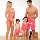 Family Matching Pink Chain Printed Swimsuits