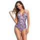 Halter Print Deep V One-Piece Swimsuit