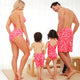 Family Matching Pink Chain Printed Swimsuits