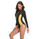 Athletic Rash Guard One-Piece Swimsuit