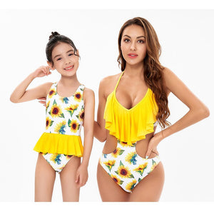 Floral Top & Halter Bottom Mommy and Me Swimsuit