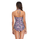 Halter Print Deep V One-Piece Swimsuit