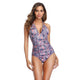 Halter Print Deep V One-Piece Swimsuit