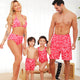 Family Matching Pink Chain Printed Swimsuits