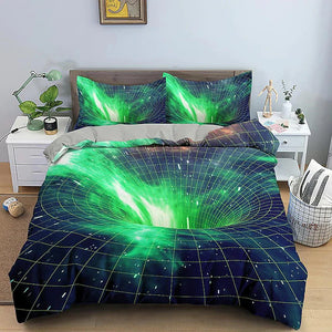 Duvet Cover Set 3D Vortex Print Bedding Set Geometric Comforter Cover Bedspread Cover with 2 Pillow Shams Microfiber Quilt Cover Breathable Mashine Washable Queen/King /Twin/Single Size coverlet