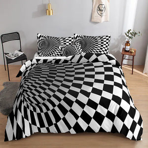 3D Vortex 3-Piece Duvet Cover Set Hotel Bedding Sets Comforter Cover with Soft Lightweight Microfiber,1 Duvet Cover, 2 Pillowcases for Double/Queen/King(1 Pillowcase for Twin/Single) coverlet