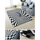 3D Vortex Optical Illusion Rug Round Area Rug Black Carpet Illusion Flannel Rugs Black and White Ultra Soft Non-Slip Rug for Room Deco