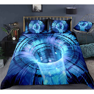 3D Vortex 3-Piece Duvet Cover Set Hotel Bedding Sets Comforter Cover with Soft Lightweight Microfiber,1 Duvet Cover, 2 Pillowcases for Double/Queen/King(1 Pillowcase for Twin/Single) coverlet