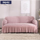 Solid Color Elastic Sofa Cover with Skirt