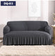 Solid Color Elastic Sofa Cover with Skirt