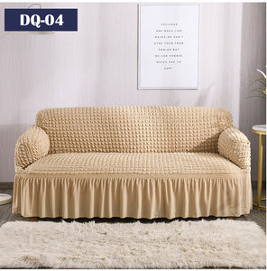 Solid Color Elastic Sofa Cover with Skirt