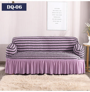 Solid Color Elastic Sofa Cover with Skirt