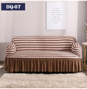 Solid Color Elastic Sofa Cover with Skirt