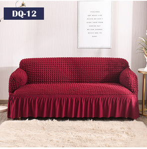 Solid Color Elastic Sofa Cover with Skirt