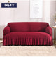 Solid Color Elastic Sofa Cover with Skirt