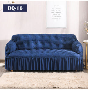 Solid Color Elastic Sofa Cover with Skirt