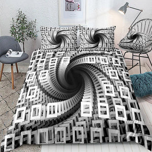 3D Vortex 3-Piece Duvet Cover Set Hotel Bedding Sets Comforter Cover with Soft Lightweight Microfiber,1 Duvet Cover, 2 Pillowcases for Double/Queen/King(1 Pillowcase for Twin/Single) coverlet